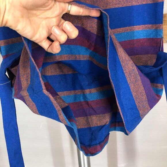 VTG Wool Blend Chevron A-Line Midi Skirt & Stripe S/S Shirt Coord Set Sz XS/S - Picture 4 of 15